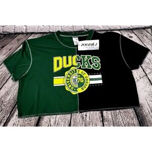 NWT NCAA University of Oregon Ducks Cropped‎ Boxy T Shirt ZooZatz Size Large